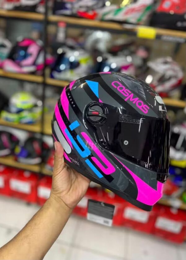 Capacete Ls2 Pro Cosmos Preto/Rosa